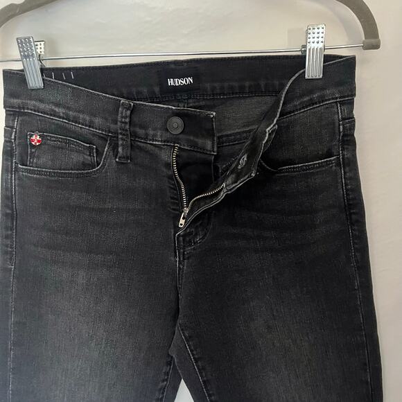 HUDSON Natalie Ridley Womens Jeans Sz 25 Black Skinny Goth Midrise Ankle - Picture 4 of 14